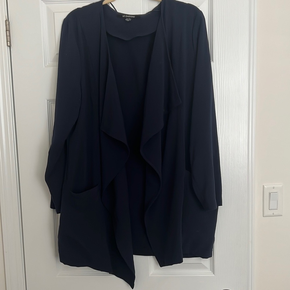 Le Chateau - Waterfall/shawl navy blue blazer